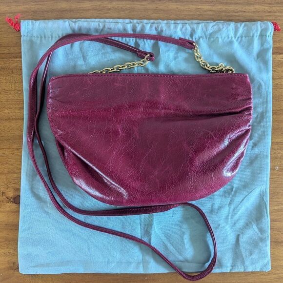 Hobo International Leather Belle Ruched Berry Crossbody Bag EUC - Picture 1 of 10